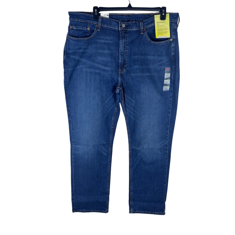 Levis 514 Straight Mens Jeans 42x32 Blue Medium Wash Flex Eco Performance NWT‎